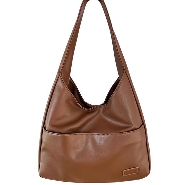 Soft Leather Bucket Tote Bag - Autumn/Winter Edition for College Students and Commuters