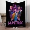 1Pc HUNTR/X Print Flannel Blanket, Comfortable for All Seasons, Home Decor, Warmth and Comfort, Perfect for Christmas Gifts821090