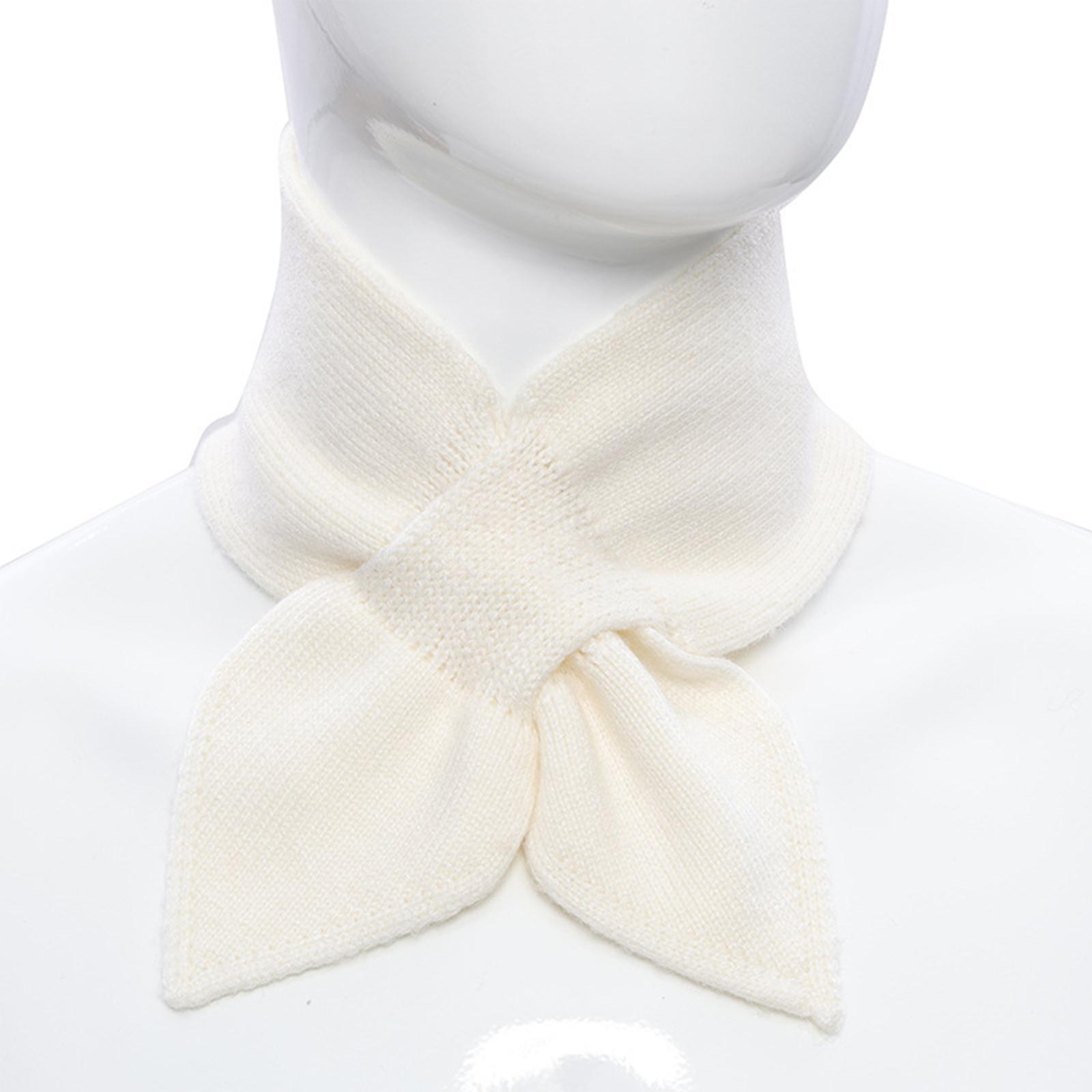 

Женская повязка на голову, Теплая для велоспорта, Вязаный из шерсти фальшивый воротник, Маленькая накидка на шею крест-накрест One Size белый