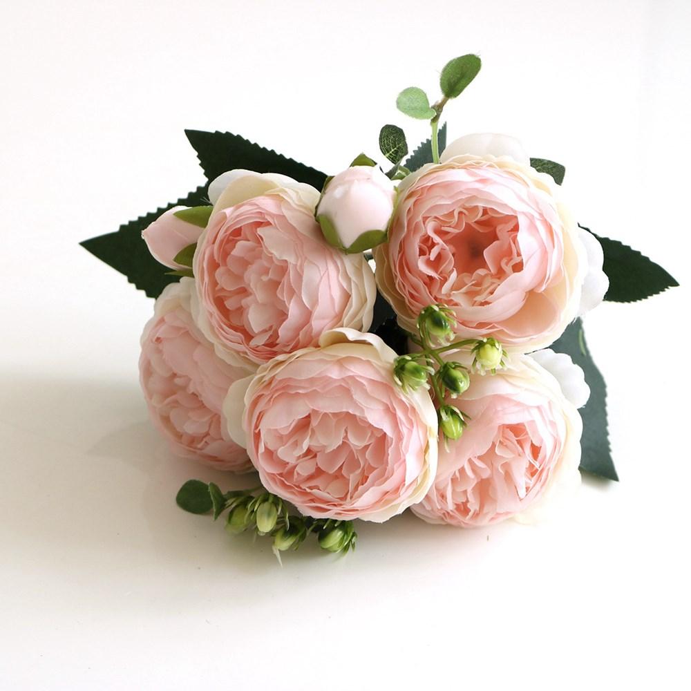 1/3PCS Artificial Flowers Fake Roses Silk Peony Valentine's Day Festival Decorations Table Vase Home Wedding Bridal Bouquets Diy
