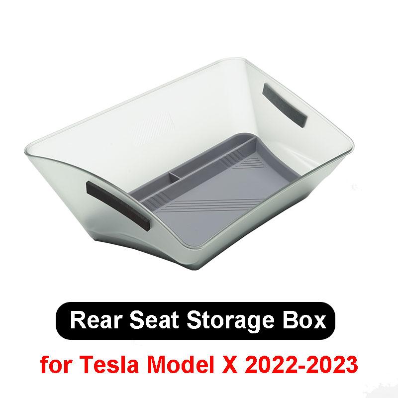 For Tesla Model X Y 2023 Accessories Under Seat Storage Organizer Box Front Rear Seater Transparent PC Waterproof Parts ModelX
