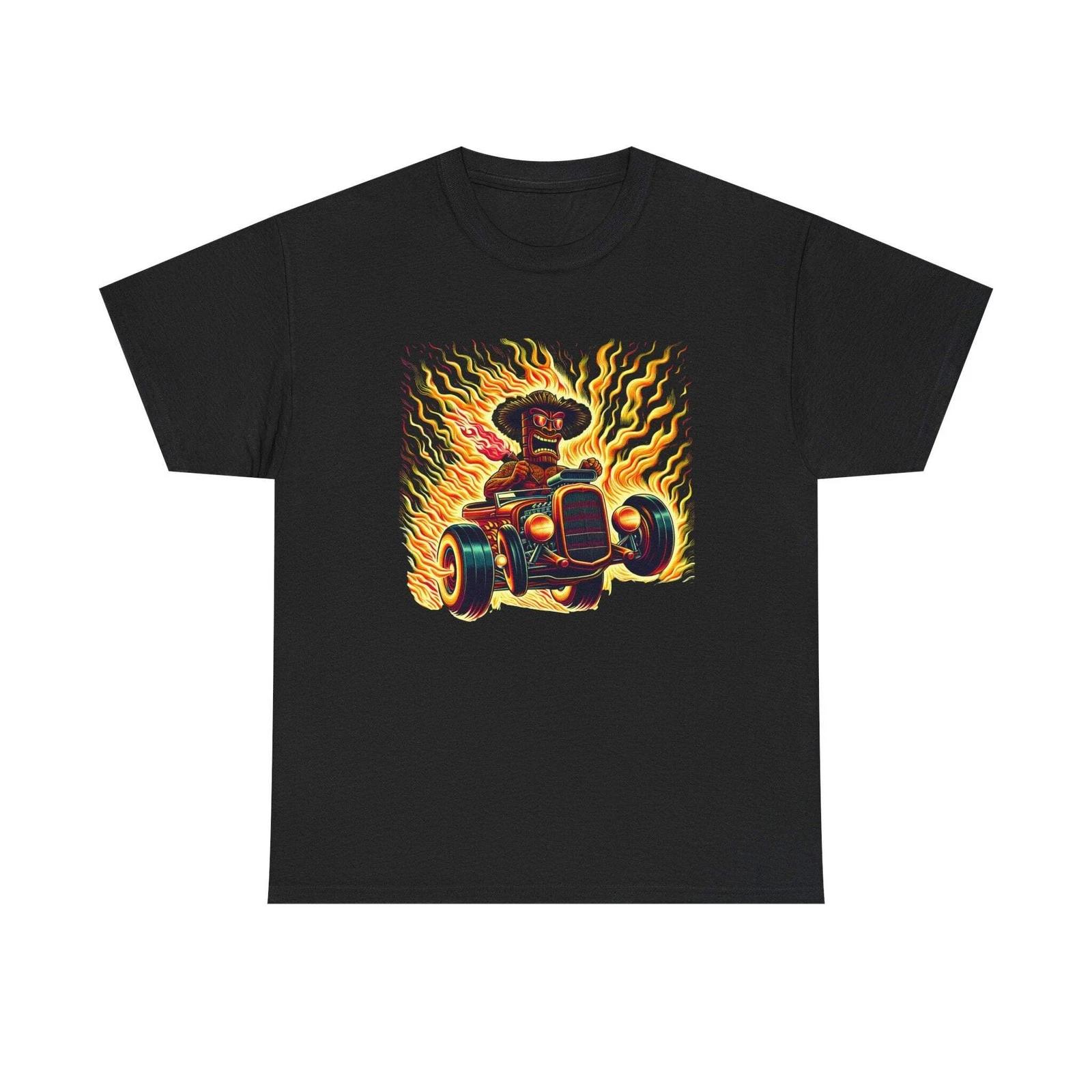 Tiki Hotrodder T-shirt Hot Rod Retro Tee Classic Vintage Car Lover Gift Flames 3XL