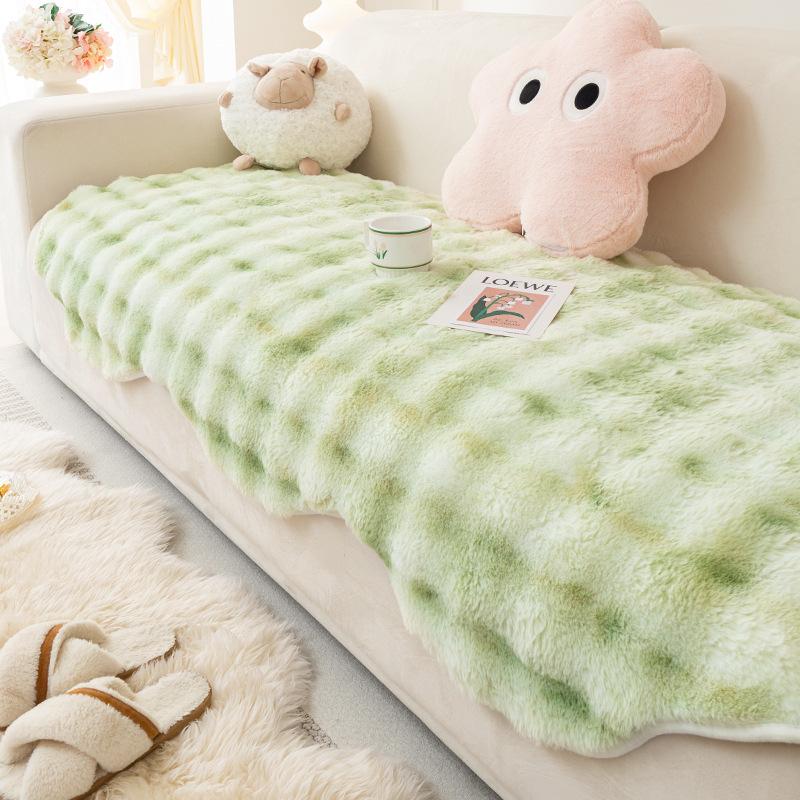 New Special-Shaped Tutu Fleece Sofa Sofa Cushion Winter Plush Seat Cushion Non-Slip Cover Cover Cloth Towel