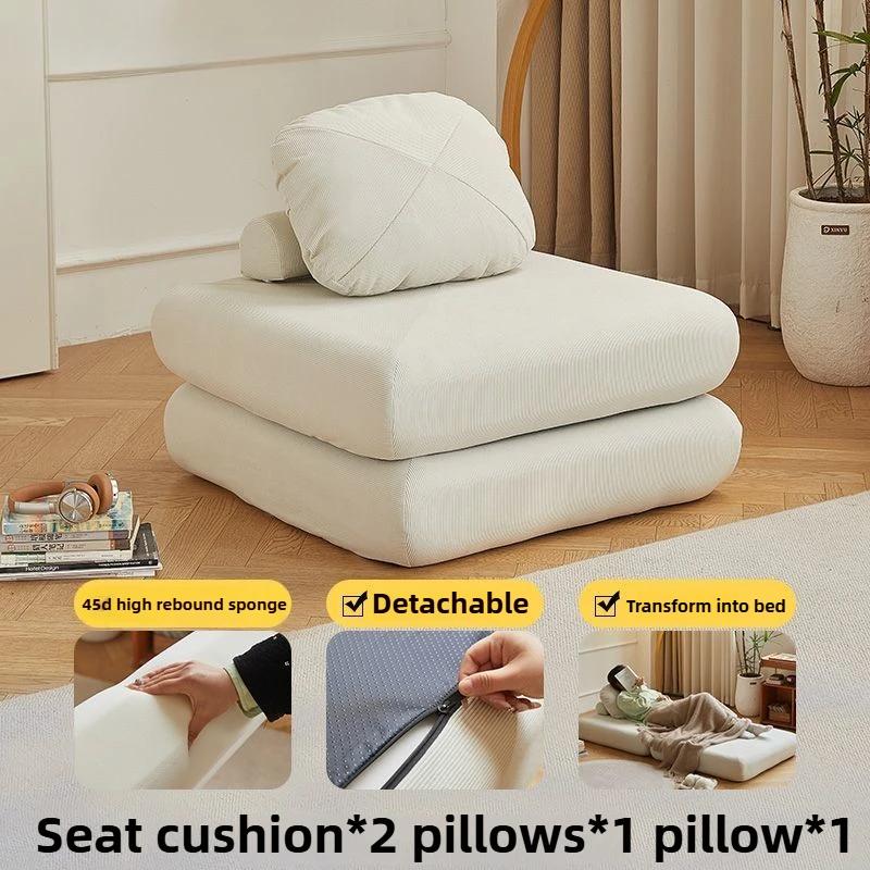 For Stoff-Wohnzimmersofa, Modernes Klappsofa, Bequemer Tatami-Stuhl Für 1 Person, Zum Zerlegen Und Waschen Von Wohnzimmermöbeln