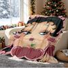 Betty Boop Pattern Blanket for Home Decoration, Bed, Sofa, Car Travel, Camping, Suitable for All Seasons, Birthday Christmas Gift