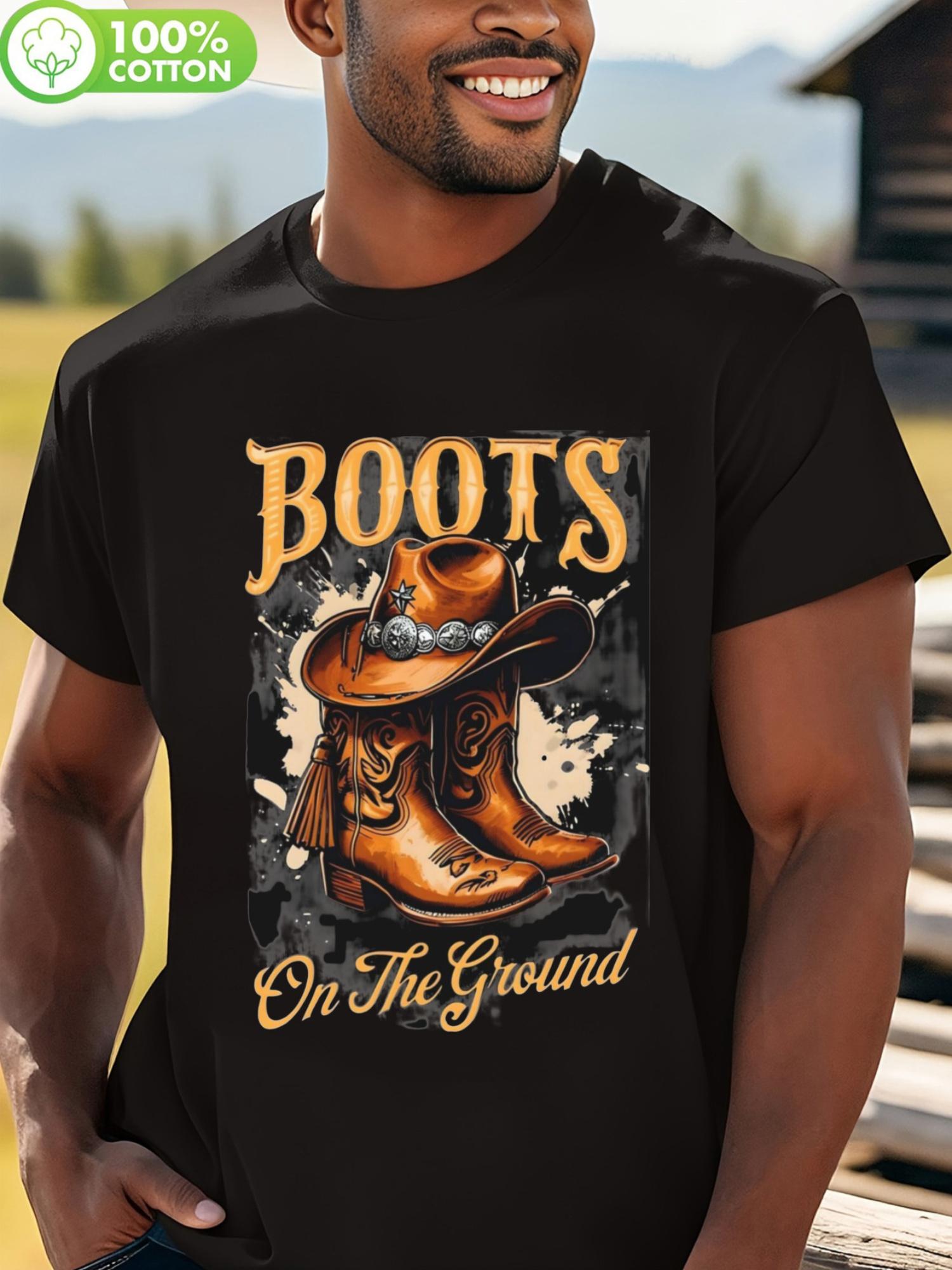 

LocalBoots On The Ground Graphic T-shirt - Funny Cowboy Boot Design S