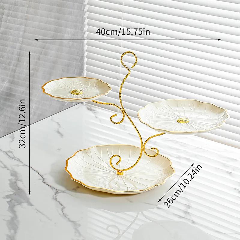 2026 Трехъярусная пластиковая фруктовница для дома и салона, десертная тарелка, подходит для ужинов, журнального столика, фруктовницы