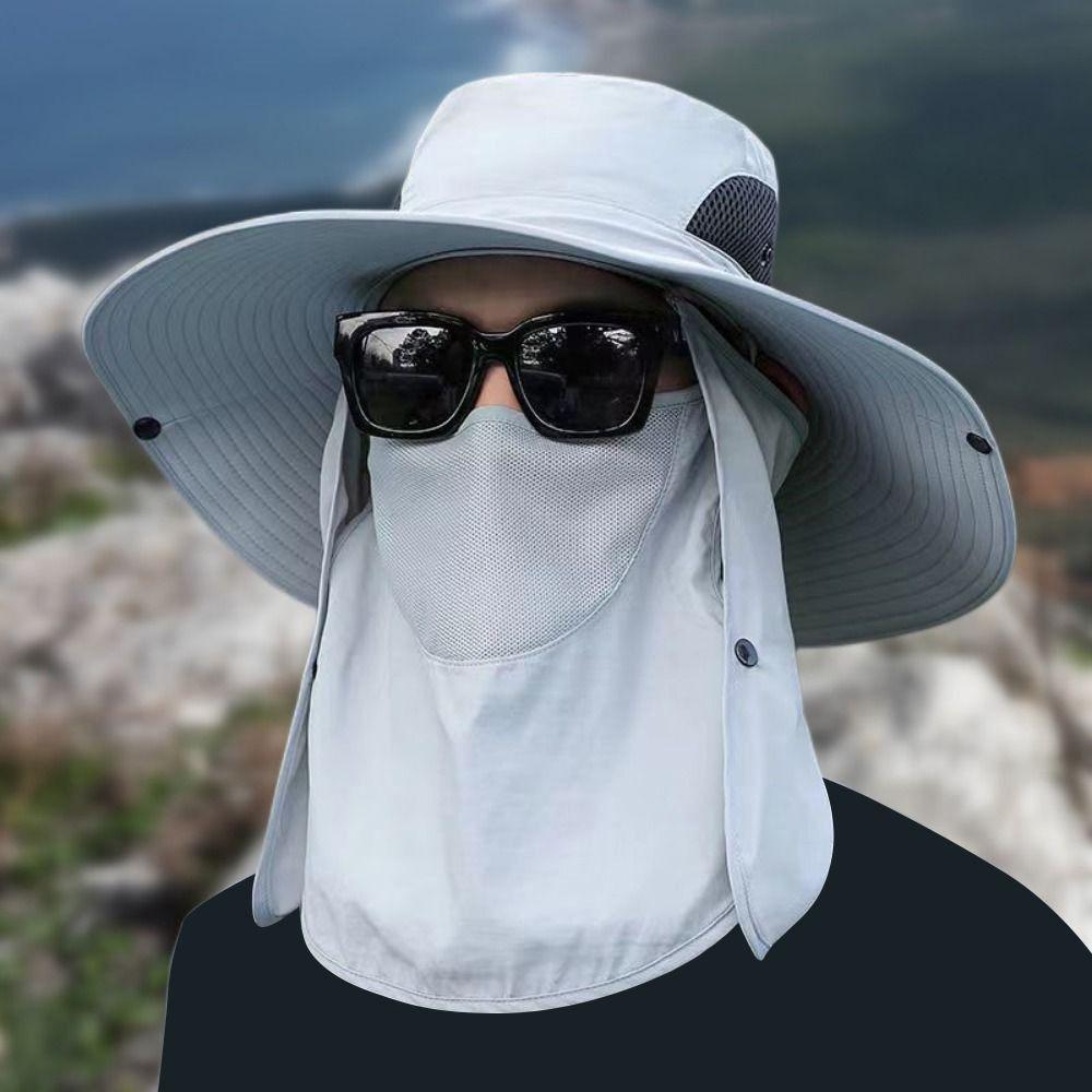 1Pcs Full Face Cover Fishing Hat Sun Cap Summer Hat Outdoor Anti UV Hiking Hat Women Men