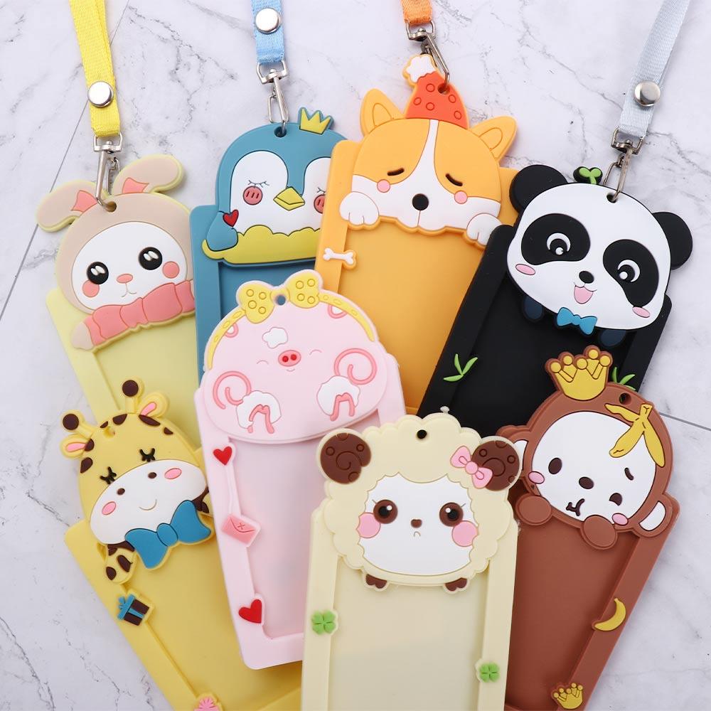 Forniture Scolastiche Ufficio Porta Tesserino Nome Tesserino Lavoro Silicone Porta Badge ID con Cordino Copertura Protettiva