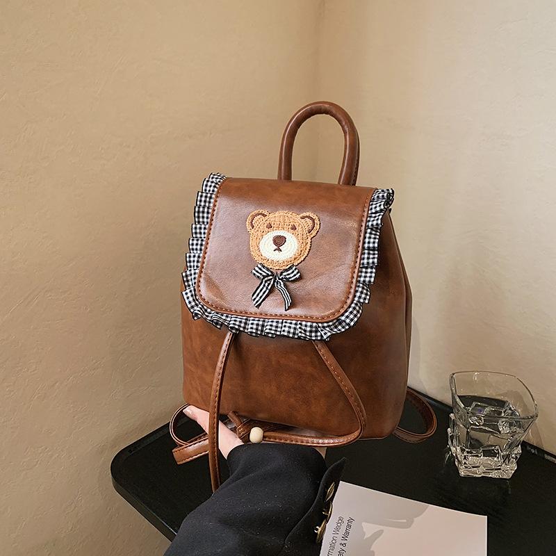 

Ретро рюкзак женский модный нишевый дизайн портативная сумка-ведро новый повседневный высококлассный маленький рюкзак коричневый