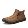 Men's Martin Boots Autumn and Winter Large Size Men's Short Boots Casual Fashion Hand Sewn Fleece Tooling Boots