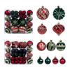 48PC Flocked Velvet Christmas Tree Ball Ornaments Set