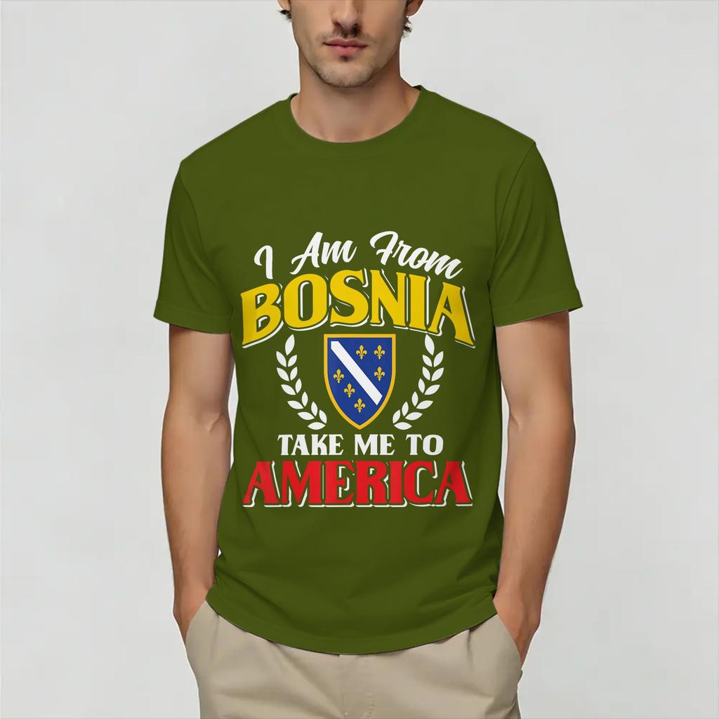 Vengo dalla Bosnia Portami in America T-shirt Bosniaca Estate Magliette in Cotone Per Unisex Maglietta Maniche Corte Y2K Abbigliamento Casual