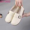 Fashion GKTINOO Women Loafers Spring Genuine Leather Comfort Flat Mother Shoes Slip-On Fashion Female Footwear Zapatos De Mujer