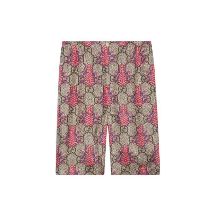 Gucci SS22 Pineapple Collection Casual Shorts Men's Beige 677067-ZAIEJ-2369