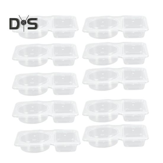 5/10/15/25Pcs Seasoning Box Disposable And Reusable Leak-Proof Lid Double Compartment Condiment Container for Condiment Dip Sauce Sampling And Travel