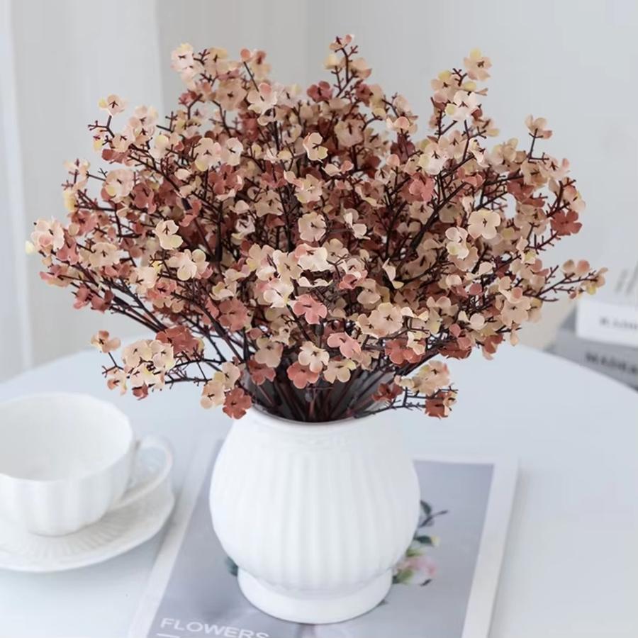 Artificial Flower Silk Gypsophila Peach Home Arch Table Outdoor Garden Wedding Bridal Bouquet Festival DIY Gift Decoration Props