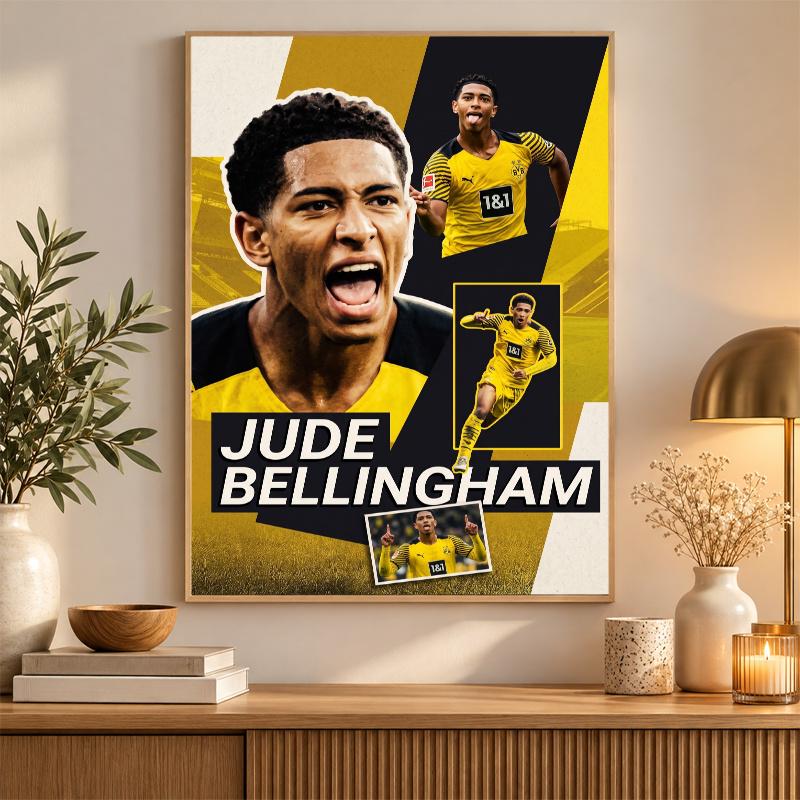 Jude Bellingham Diamantmalerei Set 5D Vollbohrer DIY Diamantmosaik Wandkunst Heimdekoration
