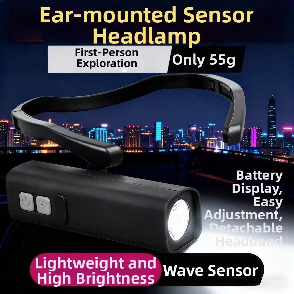 Removable Ear Clip Headlamp Waterproof Motion Sensor Headlamp LED Flashlight Fishing