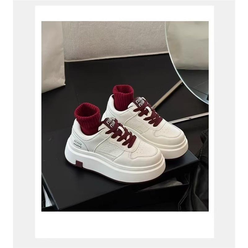 Platform Casual Sneakers For Women Lace Up Chunky Sole Fashion Shoes