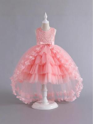 Children's Puffy Tulle Flower Girl Princess Dress - Wedding & Evening Performance Gown