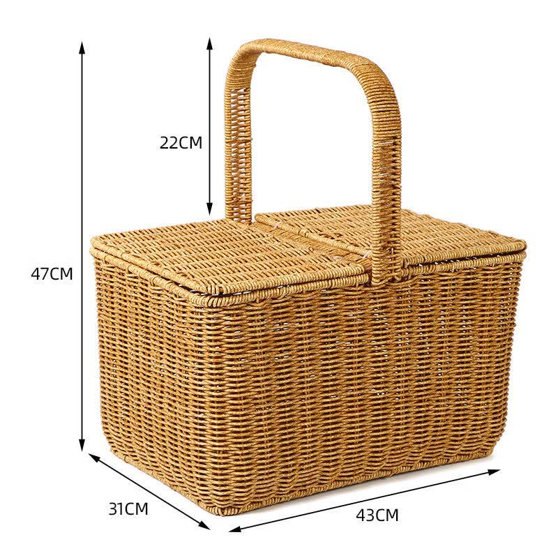 Imitation Rattan Woven Picnic Basket