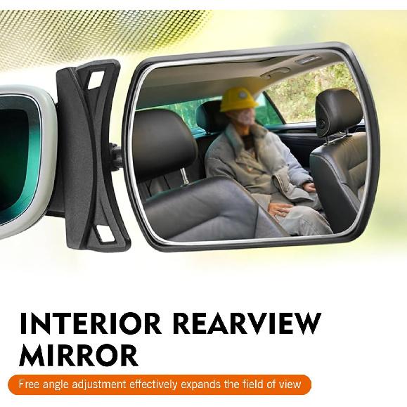 Baby Car Interior Rearview Mirror, HD Convex Wide Angle Backseat Auxiliary Mirror, 2.36" x 3.15" Self-Adhesive Adjustable Micro-Curved Lens