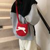 Retro plush large-capacity bucket bag women's 2025 new versatile shoulder small messenger bag niche casual bag