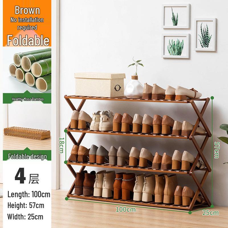 Compact Wooden Shoe Storage Rack: Multi-Layer, Dustproof Shoe Cabinet for Dorm or Entryway