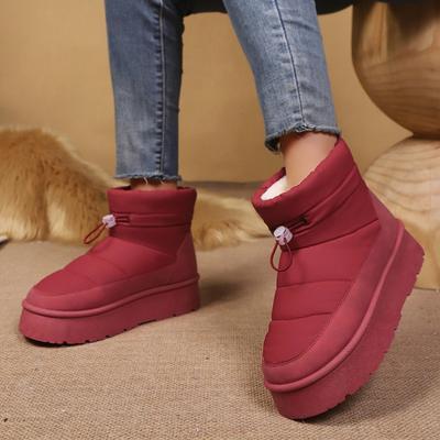 Cross-border Large-size Cloth Snow Boots for Women's Autumn and Winter New Round Head Warm and Velvet Foot Thick-soled Cotton Boots