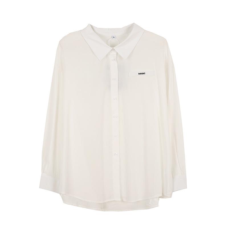 Korean Gentle, Simple and Generous Shirt Women's Spring New Large-size Women's Clothing To Cover Meat and Sun Protection, with 210176.