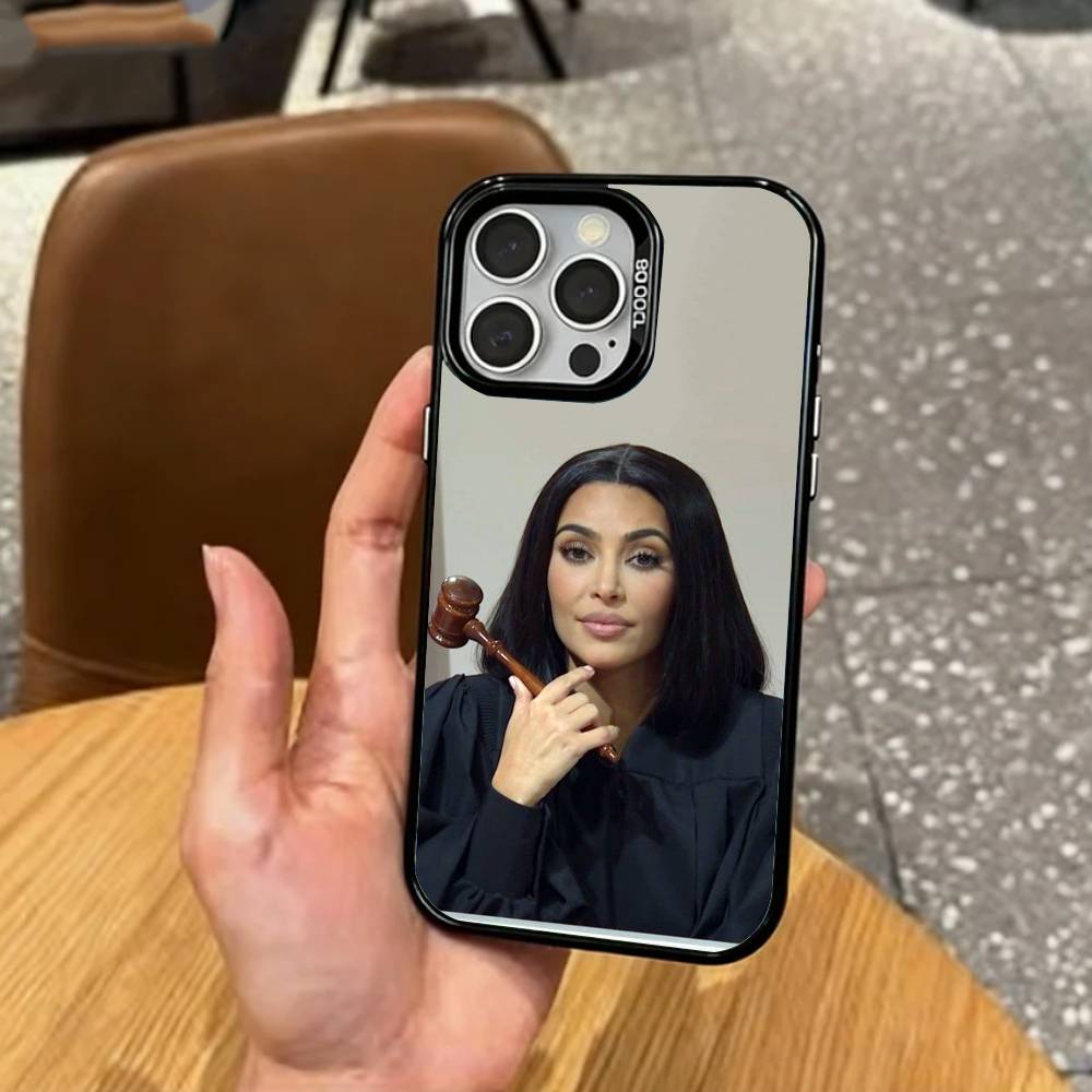 K-Kim Kardashian M-Memes   Phone Case For iPhone17,16,15,14,13,12,11 Plus,Pro Max Colored Silver Plated Inside Cover iPhone13