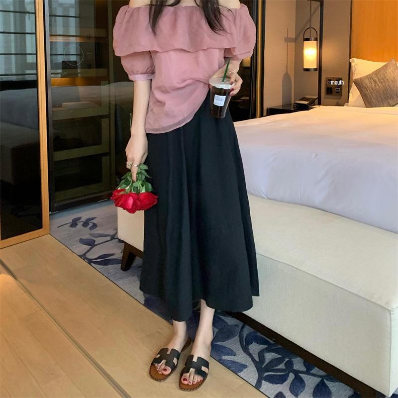 Women's High-Waist A-Line White Skirt, Small Size, Mid-Length, Slim Fit, Perfect for Spring, Summer, and Autumn