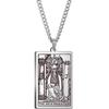 Tarot Stainless Steel Necklace Men'S Hip Hop Personality Retro Square Pendant Sweater Necklace