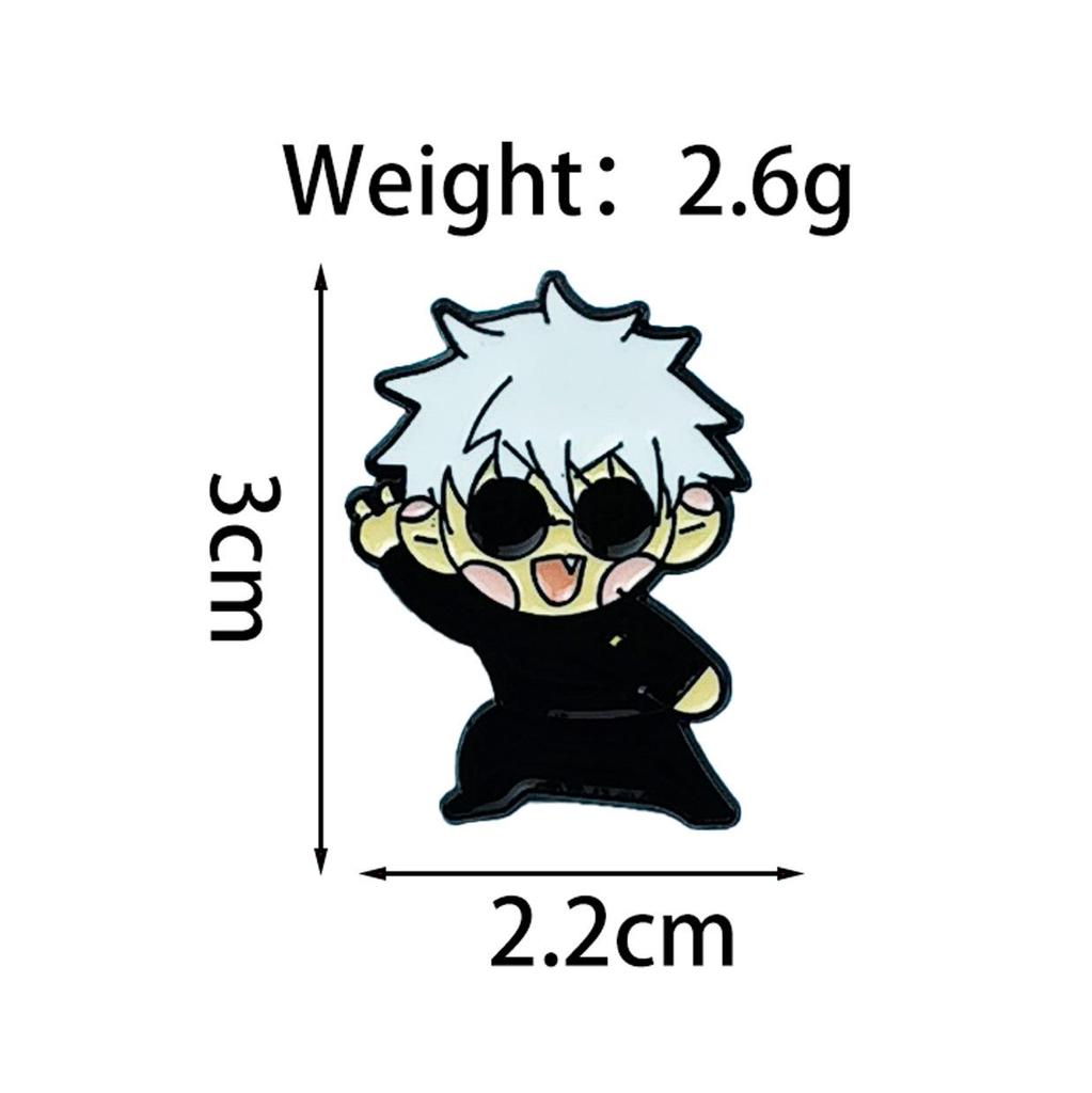 Jujutsu Kaisen Cute Character Alloy Brooch - Anime Badge for Clothing, Backpacks & Student Accessories.