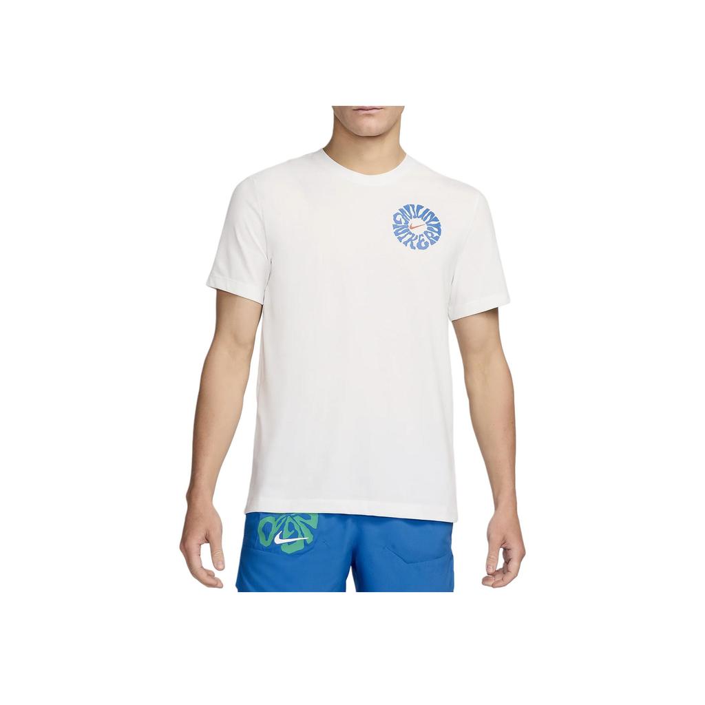 Nike Dri-Fit Round Neck Pullover Lightweight Breathable Short Sleeve T-Shirt Men Tops Summit-White FZ8064-121