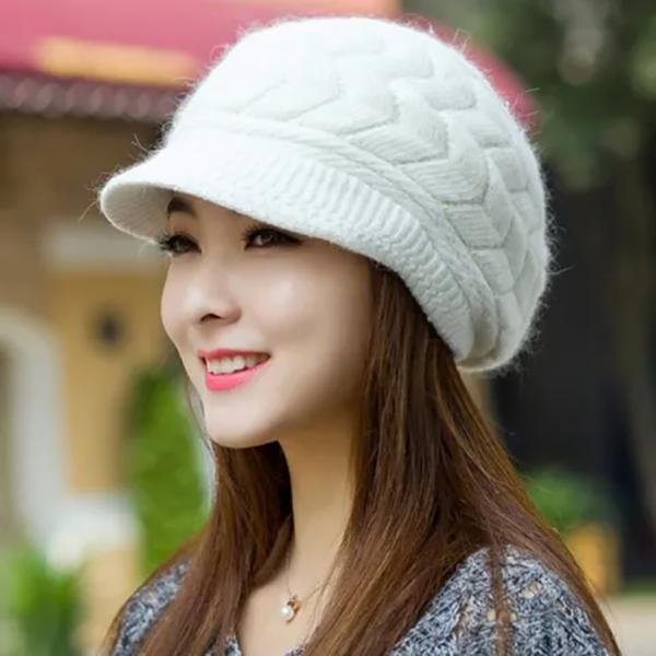 

WTEMPO Осень Зима Однотонные Ветрозащитные Повседневные Шапки Женские Теплые Вязаные Шапки Универсальные Уличные Большого Размера Защищающие от Холода Шапки One Size белый