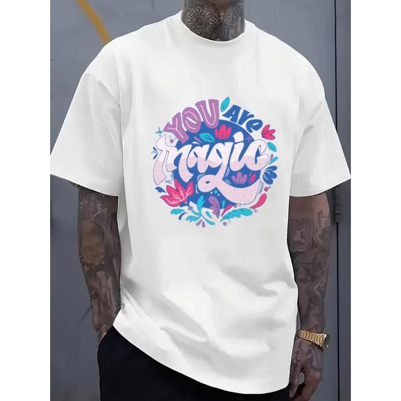 

Magic You Tee Crew Neck T-shirts,Graphic Tees for Men, Casual White, Daily and Weekend Wear, Spring and Summer Clothing, Stylish Summer Outerwear S белый