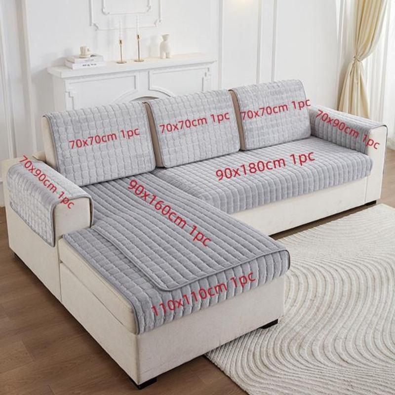 Prosta Poduszka na Sofę Flanelowa Antypoślizgowa Skórzana Poduszka na Sofę Zima Dekoracja Mebli do Salonu Zestaw Sofy Całkowicie Owinięty Ręcznik z Piaskowego Włosia