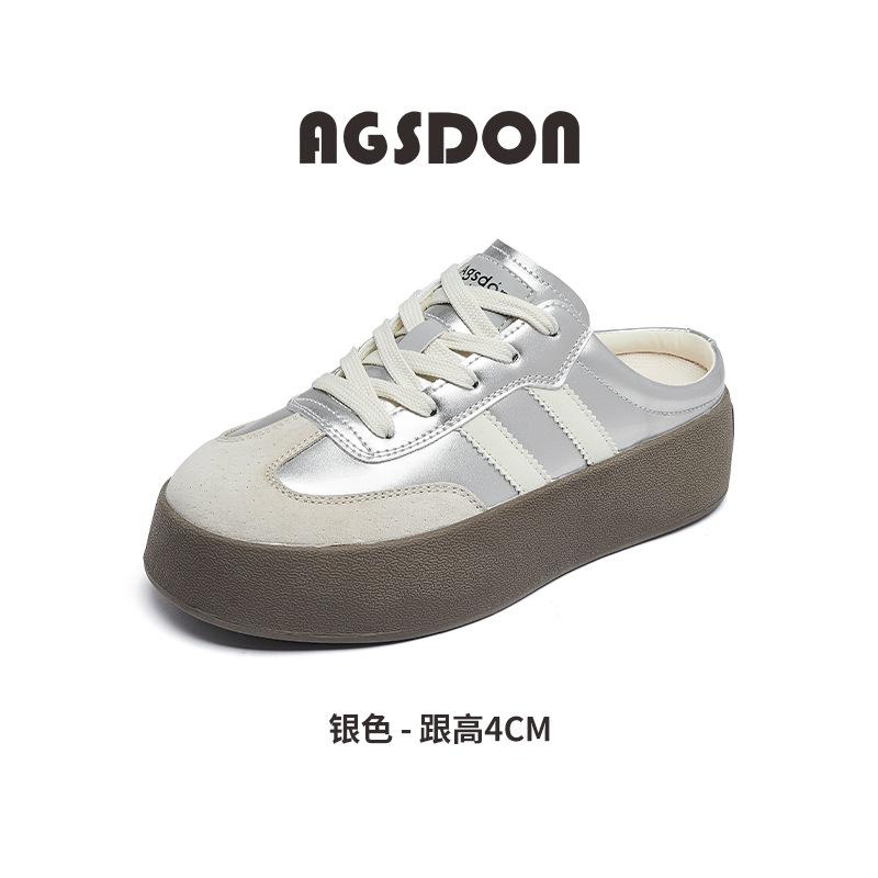 

Augusteng thick-soled half-slippers women s 2025 summer new soft-soled casual one-pedal bag head little white slippers tide 40