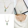 New Chinese Style Green Leaf Pendant Necklace For Women With Alloy Material And Elegant Design