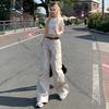 1116 Summer New Sand-colored Overalls Popular Thin Casual Wide-leg Pants Loose Drape Women's Trousers and Plus