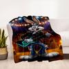 "Rock Star Bugs Bunny Guitar Art Print"Blanket Flannel Throw Blanket for Sofa, Bed, Travel, Camping, Office