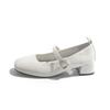 Small and comfortable feet, soft-soled Mary Jane shoes for women's 2025 autumn new retro coffee-colored one-pedal low-heeled square head single shoes
