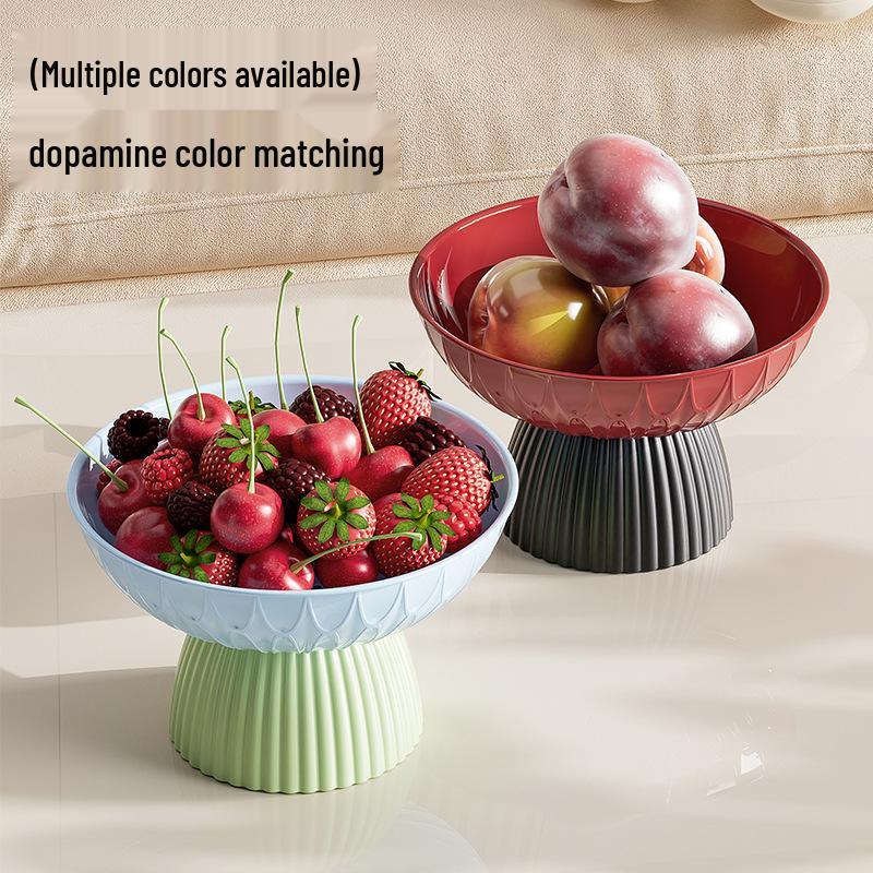 Dopamine Cute Fruit Drainer Plate: Energetic Snack Dish for Living Room Coffee Table