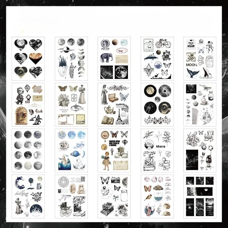 20pcs/pack Vintage PET Stickers Book Creativity Decorative Diary Album Scrapbooking Accessories Planner Diy Junk Journal Supplies