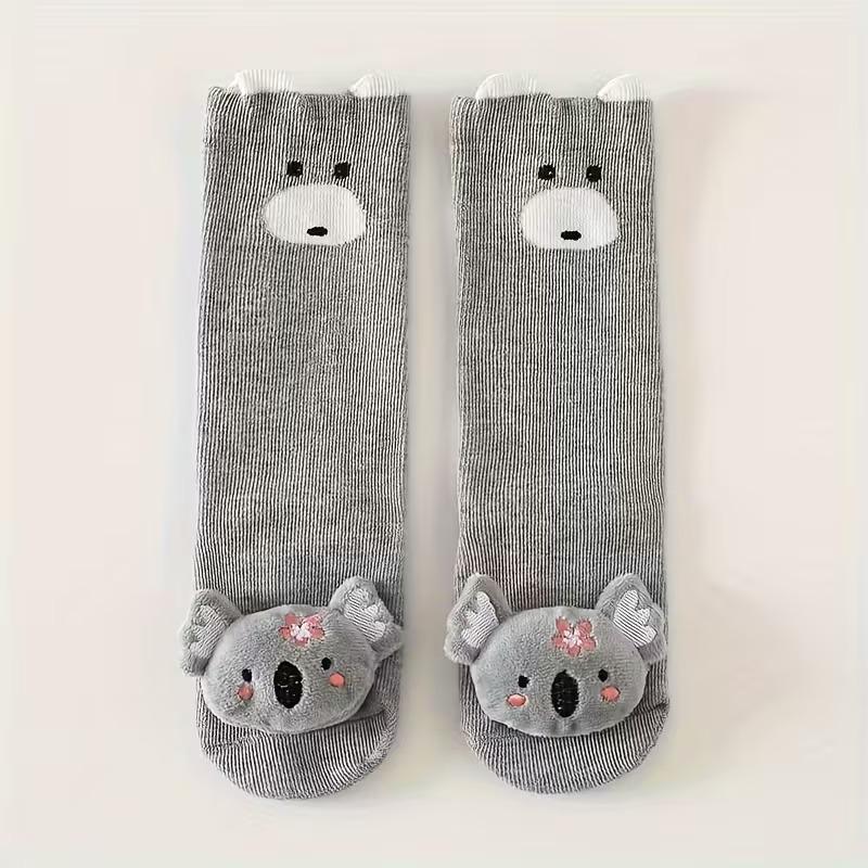 Baby Winter Cartoon Long Sock 3D Animal Over-the-Knee Cotton Socks for Boys and Girls Non-Slip Toddler Socks Christmas Gift