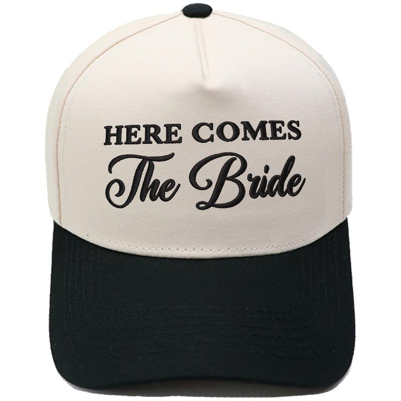 HERE COMES The Bride Embroidery Color Matching Truck Driver Hat Bride Wedding Party Shade Dad Hat