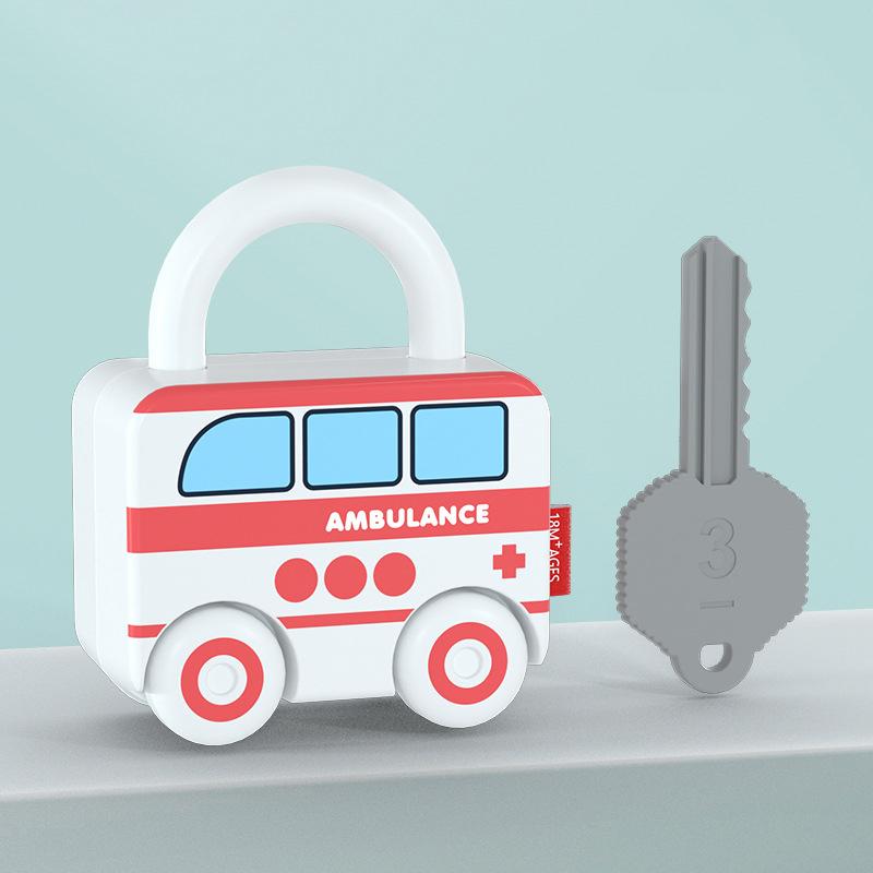 Baby Learning Lock With Key Car Games Montessori Educational Toy Number Matching Lock Toys Sensory Toys For Kids 1 2 3 Years