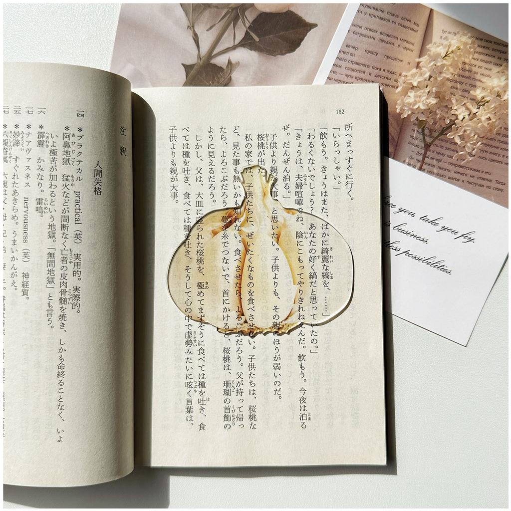 Transparenter Acryl-Lesezeichen Frucht-Gemüse-Design Kreativer Seitenmarkierer Klares Buchzubehör Für Lese-Schüler Geschenk